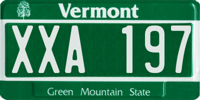 VT license plate XXA197