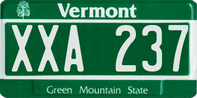 VT license plate XXA237