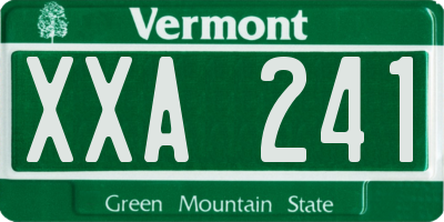 VT license plate XXA241