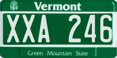 VT license plate XXA246