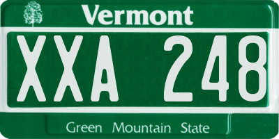 VT license plate XXA248
