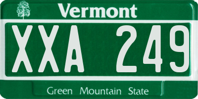 VT license plate XXA249