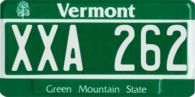 VT license plate XXA262