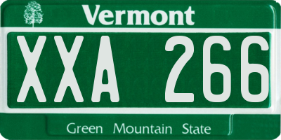 VT license plate XXA266