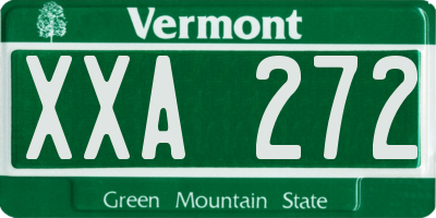 VT license plate XXA272