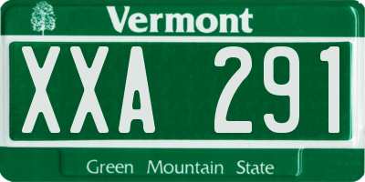 VT license plate XXA291