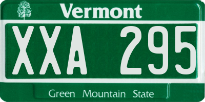 VT license plate XXA295