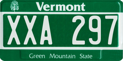 VT license plate XXA297