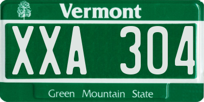 VT license plate XXA304