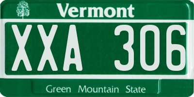 VT license plate XXA306