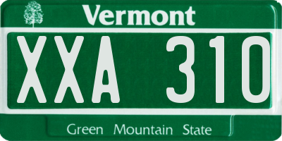 VT license plate XXA310