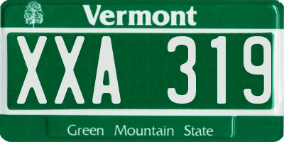VT license plate XXA319