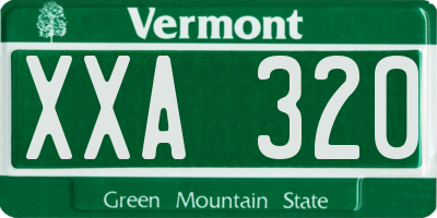VT license plate XXA320