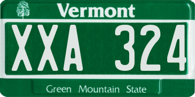 VT license plate XXA324