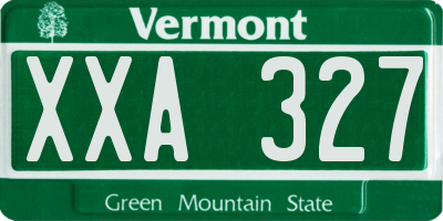 VT license plate XXA327