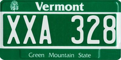 VT license plate XXA328