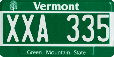 VT license plate XXA335