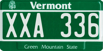 VT license plate XXA336