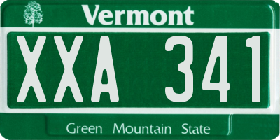 VT license plate XXA341