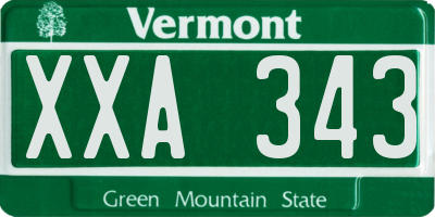 VT license plate XXA343