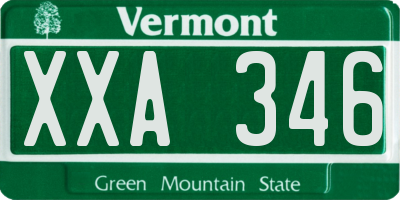 VT license plate XXA346