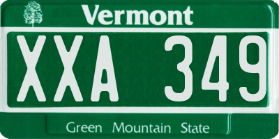 VT license plate XXA349
