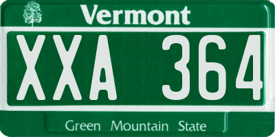 VT license plate XXA364