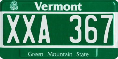 VT license plate XXA367