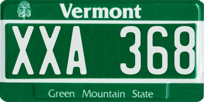 VT license plate XXA368
