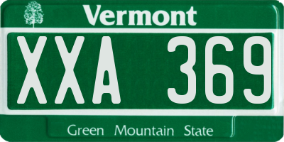 VT license plate XXA369
