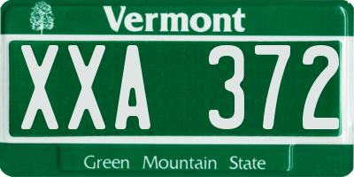 VT license plate XXA372