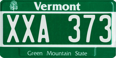 VT license plate XXA373