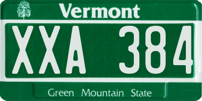 VT license plate XXA384