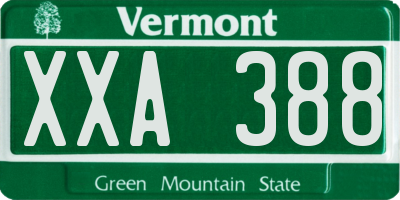 VT license plate XXA388