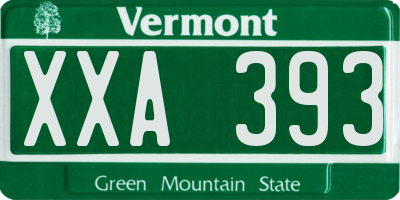 VT license plate XXA393