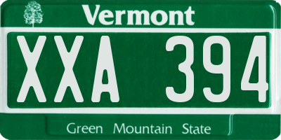 VT license plate XXA394