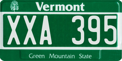 VT license plate XXA395
