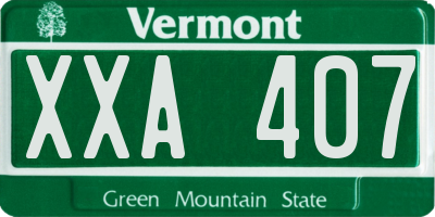 VT license plate XXA407