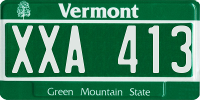 VT license plate XXA413