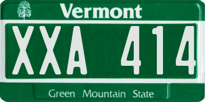 VT license plate XXA414