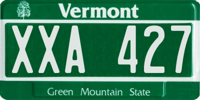 VT license plate XXA427