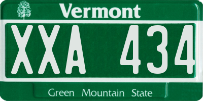 VT license plate XXA434