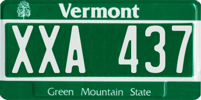 VT license plate XXA437