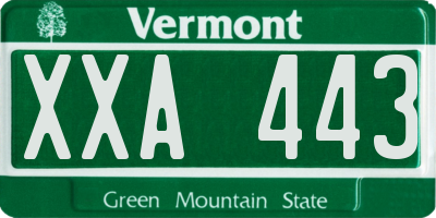 VT license plate XXA443