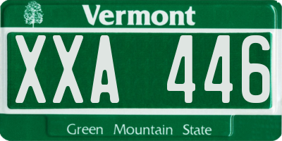 VT license plate XXA446