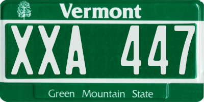 VT license plate XXA447