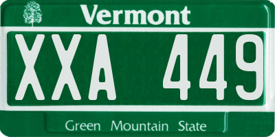 VT license plate XXA449