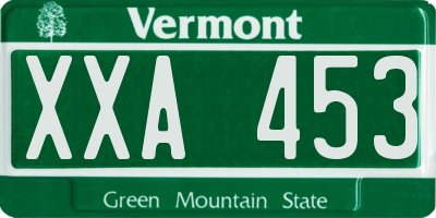 VT license plate XXA453