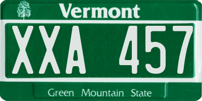 VT license plate XXA457