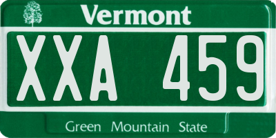 VT license plate XXA459